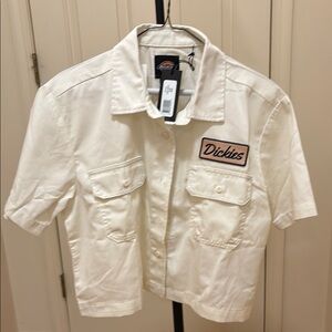 Dickies White Crop Top with Boxy Cut